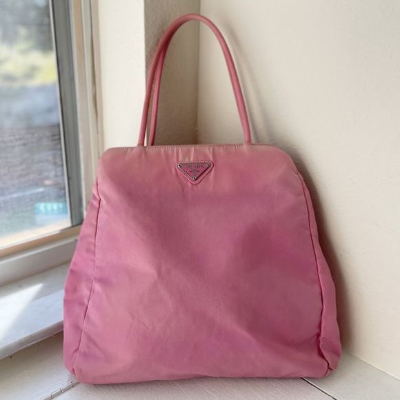 Prada Handbags - Prada 1990s Pink Nylon Tote Bag